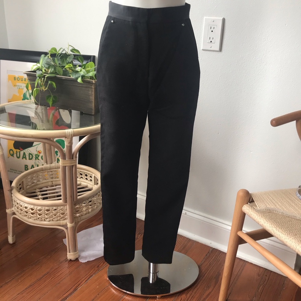 Black high waisted tuxedo dress pants